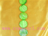 five strands green button shell strands